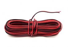 CABLE 2 FIL ROUGE NOIR  2X 0,5MM  5 METRES