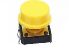 B3F BOUTON POUSSOIR 4 PATTES JAUNE