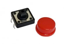 B3F BOUTON POUSSOIR 4 PATTES  ROUGE