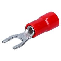 V1136 33 COSSE A FOURCHE ISOLE  ROUGE (0,5MM -1,5MM2) PLOT: 5MM (25pcs)