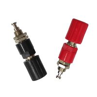 FICHE BANANE FEMELLE 4MM AVEC TROU (2MM) PM ROUGE/NOIR
