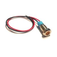 VOYANT LED ORANGE  CHROME TETE  PLATE AVEC FIL 12V