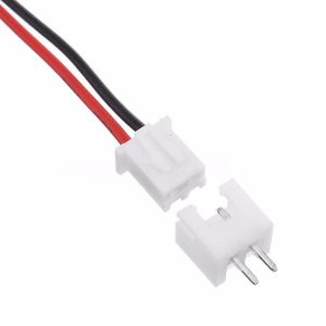 CABLE ROUGE NOIR FEMELLE AVEC CONNECTEUR MALE A SOUDER