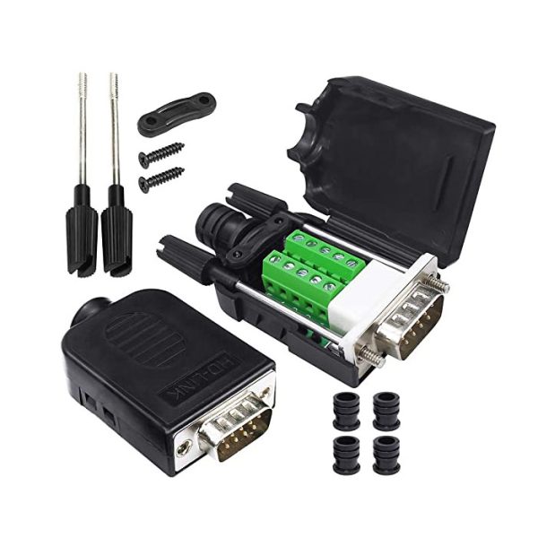 Lot De 5 Paires Connecteurs DB9 Mâle/femelle RS232 9 Broches - Pour Soudure, Métal, Protection | Dimensions 3,1x1,3 Cm, Résistant, Stable