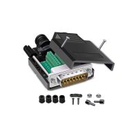 YL-SCD-15M CONNECTEUR DB15 MALE 2 LIGNES + CAPOT  ( BORNIER )