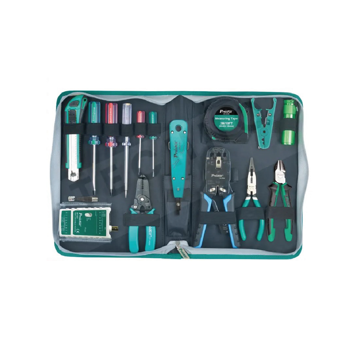 PK-4013 - TROUSSE A OUTILS, INSTALLATION RESEAU, 15 PIECES