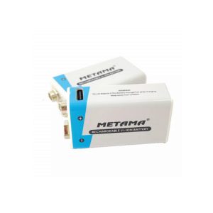 METAMA PILE RECHARGEABLE 9V 1000MAH USB TYPEC 2PCS